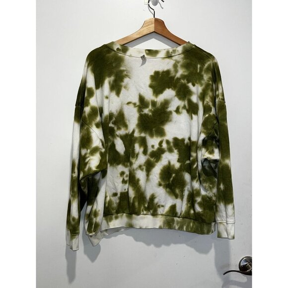 Free People Intimately Kelly Washed Green Tie Dye Sweatshirt Top S - Picture 4 of 8
